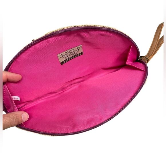 Sea and Sand Half Moon Rainbow Wristlet Taco Shape Clutch Purse - Picture 3 of 3